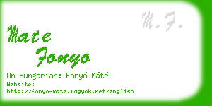 mate fonyo business card